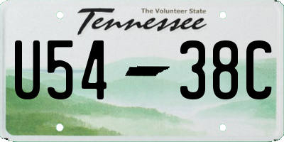 TN license plate U5438C