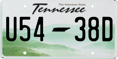 TN license plate U5438D