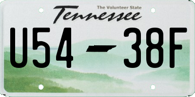 TN license plate U5438F