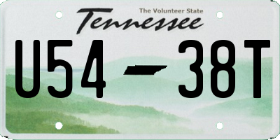 TN license plate U5438T