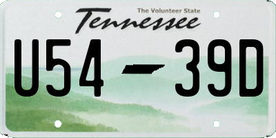 TN license plate U5439D