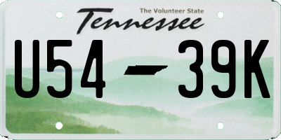 TN license plate U5439K