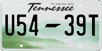 TN license plate U5439T