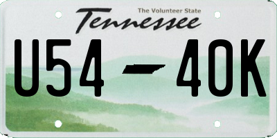 TN license plate U5440K