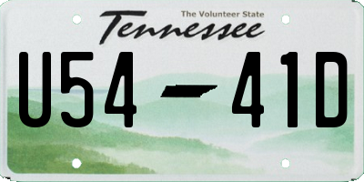TN license plate U5441D