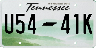TN license plate U5441K