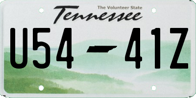TN license plate U5441Z