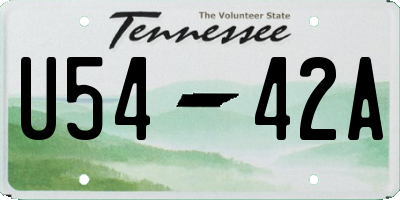 TN license plate U5442A