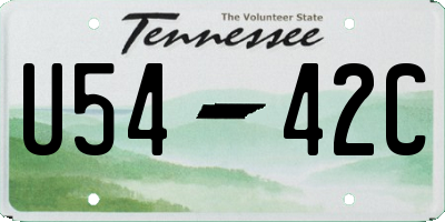 TN license plate U5442C