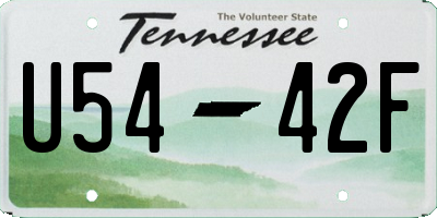 TN license plate U5442F