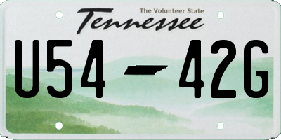 TN license plate U5442G