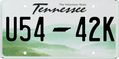 TN license plate U5442K