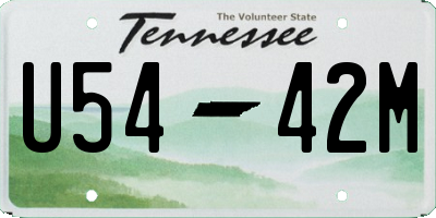 TN license plate U5442M