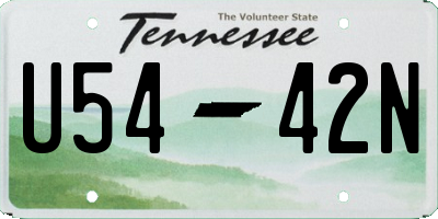TN license plate U5442N