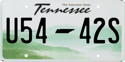 TN license plate U5442S