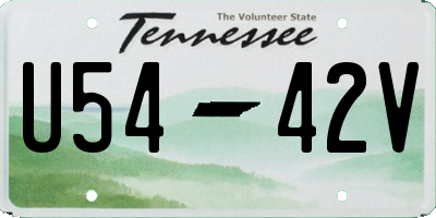 TN license plate U5442V
