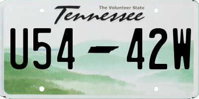 TN license plate U5442W