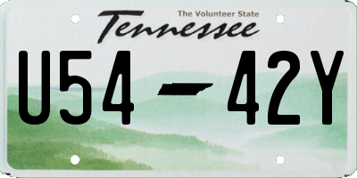 TN license plate U5442Y