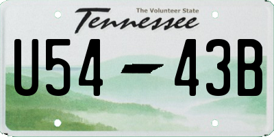 TN license plate U5443B