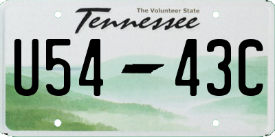 TN license plate U5443C