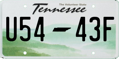 TN license plate U5443F