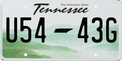 TN license plate U5443G