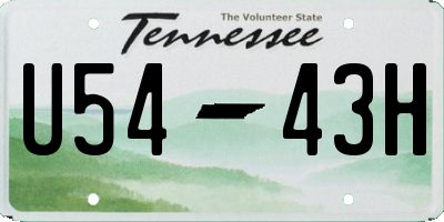 TN license plate U5443H