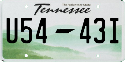 TN license plate U5443I
