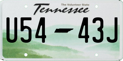 TN license plate U5443J