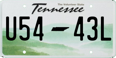 TN license plate U5443L