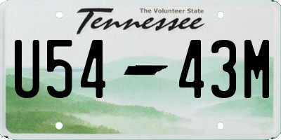 TN license plate U5443M