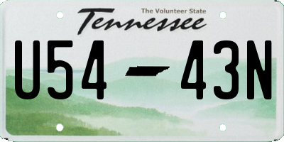 TN license plate U5443N