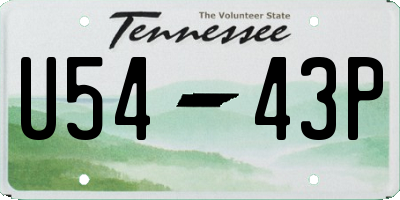 TN license plate U5443P