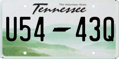 TN license plate U5443Q