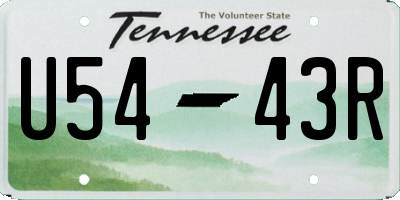TN license plate U5443R