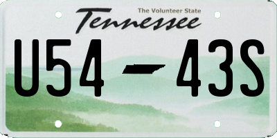 TN license plate U5443S