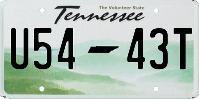 TN license plate U5443T