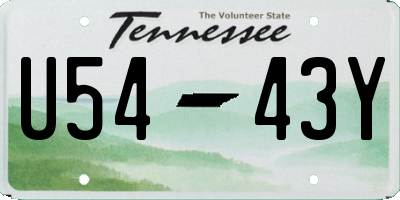TN license plate U5443Y