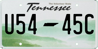 TN license plate U5445C