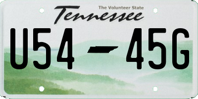 TN license plate U5445G