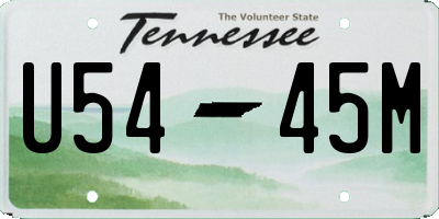 TN license plate U5445M
