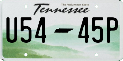 TN license plate U5445P