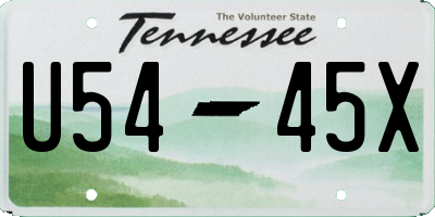 TN license plate U5445X