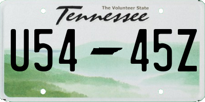TN license plate U5445Z
