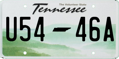 TN license plate U5446A
