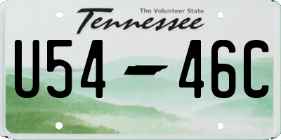 TN license plate U5446C