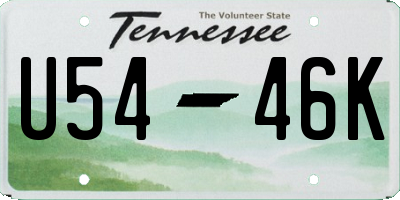 TN license plate U5446K