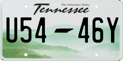 TN license plate U5446Y