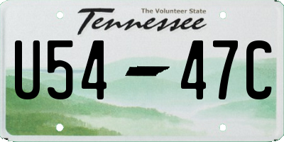 TN license plate U5447C