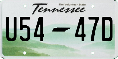 TN license plate U5447D